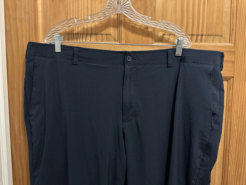 男式 Jack Nicklaus 海军蓝平底涤纶弹力高尔夫裤 44W x 32L — 第 2/4 张图片