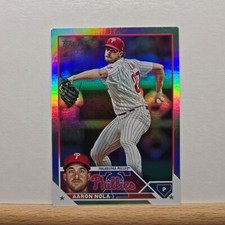 2023 Topps Series 1 Baseball Aaron Nola base RAINBOW Foil card # 278