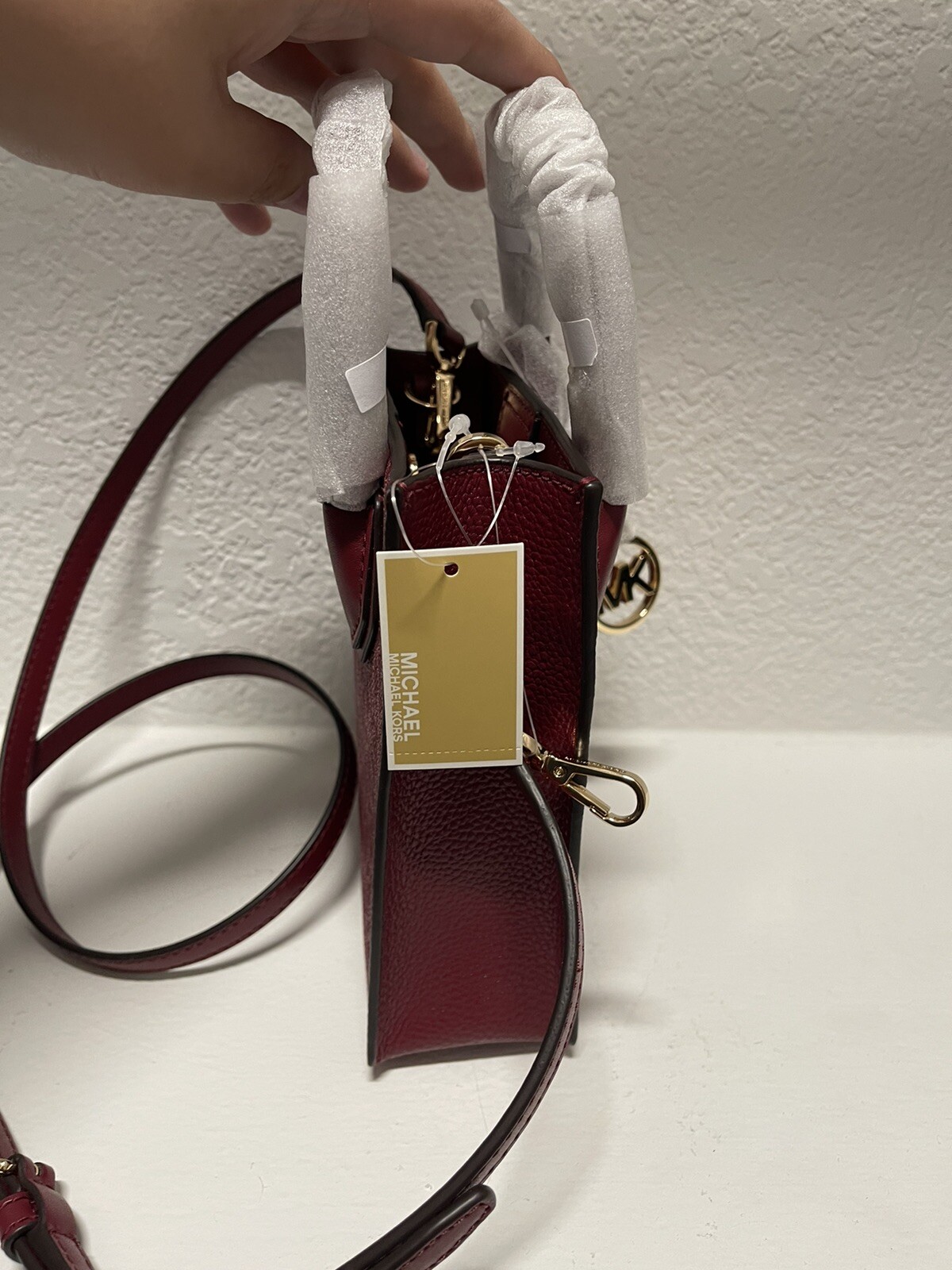 Michael Kors Mercer Extra-Small Logo and Leather Crossbody Bag - Mulberry image 10