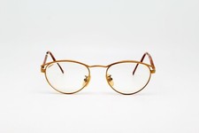 Vintage Oliver Peoples Op-6 NG Bamboo Gold Eyeglasses Frames Japan Size S 1980s