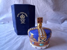 Vintage 1990 Royal Crown Derby 'One Hundred Royal Years' Crown Paperweight