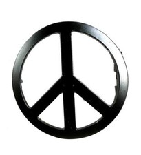 Hippie Peace Love Sign Symbol Black Chrome Metal Men Women Belt Buckle