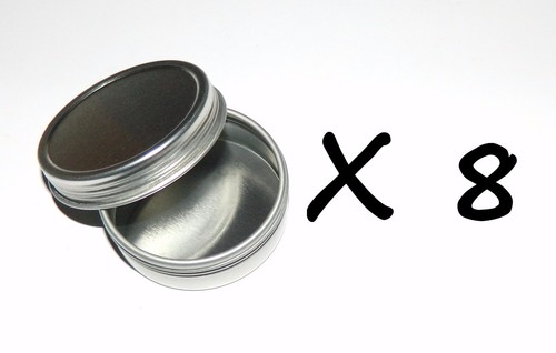 8 X 1-Oz Round Screw Top Cover Lid Survival Crafts Storage Tin Can Container NEW