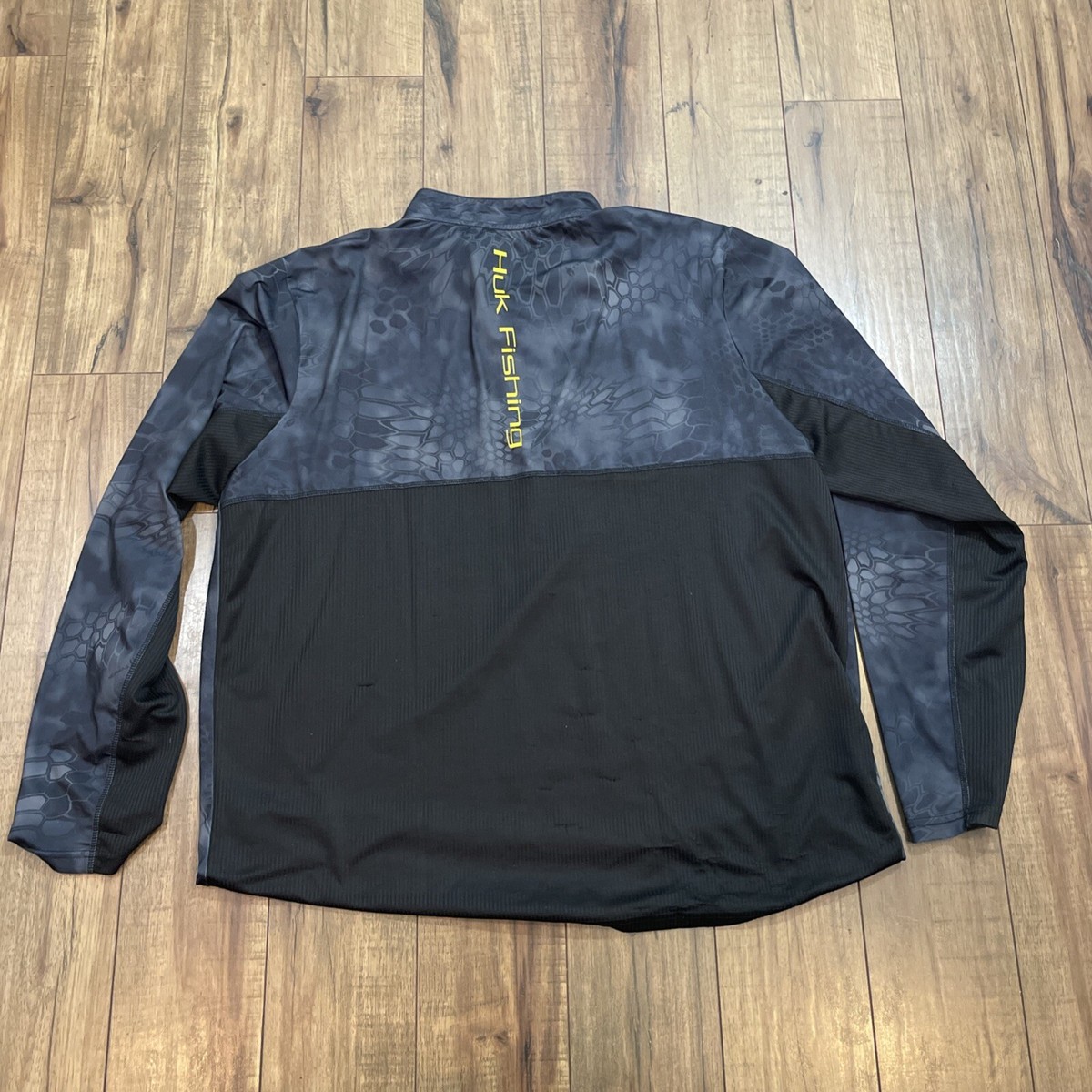 Pull Homme Huk Performance – Manches Longues 1/4 Zip – Bleu – Taille M – Pêche