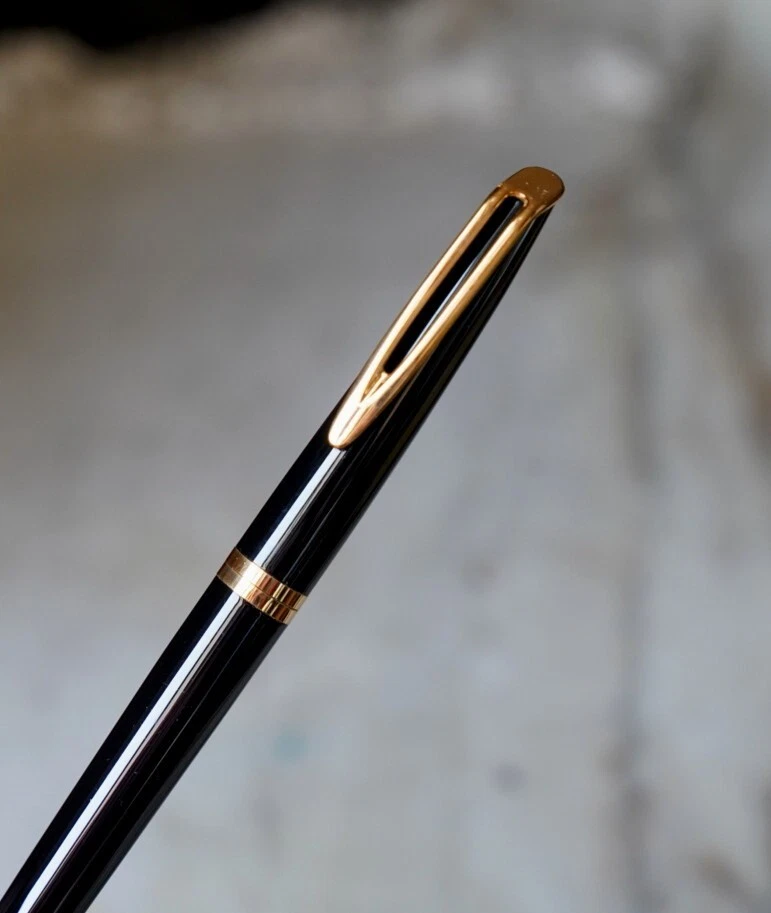 Parure Waterman CF Moiré Vintage, Plume En Or 18K Et Stylo Bille, Plaqué Argent - Occasion
