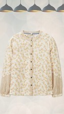 Ex White Stuff Women?s Long Sleeve Blossom Cotton Shirt in Ivory Floral PR
