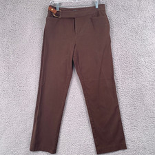 Ralph Lauren Women's Equestrian Style Riding Pant 6P Petite Brown Stretch Preppy