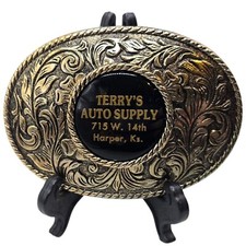 Harper KS Belt Buckle Terrys Auto Supply Kansas Collectible Western Wear