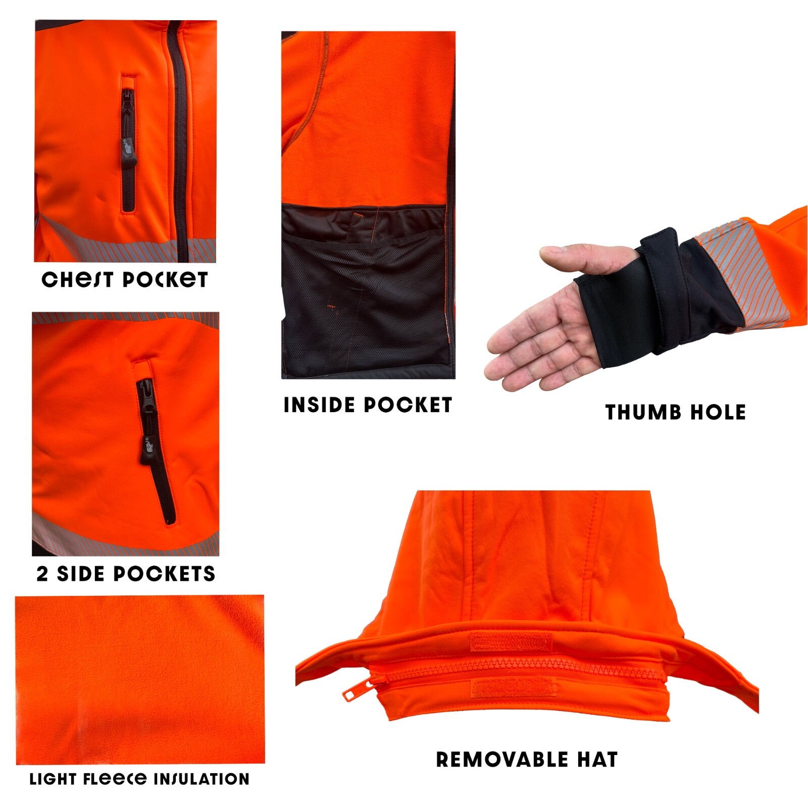 Unisex  Safety Jacket High Visibility Reflective Waterproof