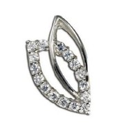Platinum/rhodium Solid Silver Leaves Pendant With Clear Gemstones 18'' Chain Platinum/rhodium Solid Silver Leaves Pendant With Clear Gemstones 18'' Chain