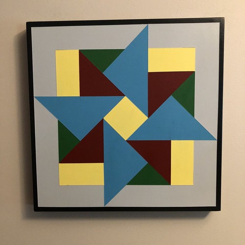 Barn Quilt Sign Wall Plaque Hand Crafted Hand Painted On Wood 15” X 15” X 1.5”