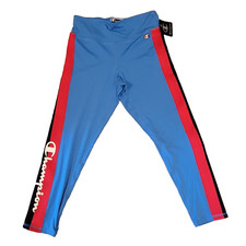 Blue Red Stripped Champion Sz Large Women's High Waist Leggings