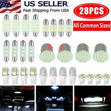 28pcs LED Interior Lights Bulbs Kit Dome License Plate Lamps 6000K Honda Toyota