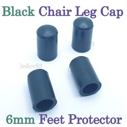BLACK HEAVY DUTY RUBBER Chair Floor Protector Stool Table Feet Grip Tip End Caps - Picture 3 of 12
