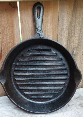 Vintage Pagoel Heavy Cast Iron Grill Skillet, #9, Made in Mexico 