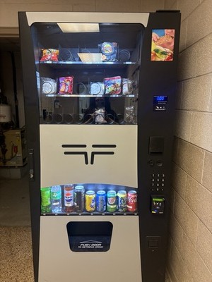 Snack & Beverage Combo Vending Machine Black/Silver, 20/8 Selections, Card Read 