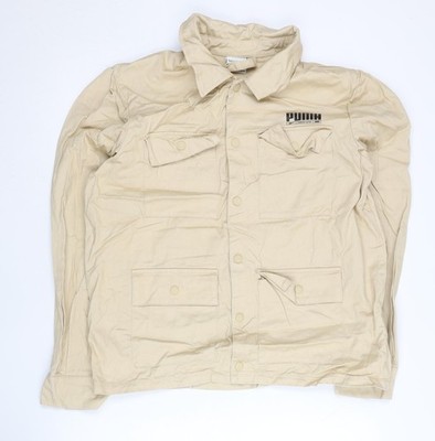 Puma Utility Jacke Herren Beige Größe S Baumwolle Freizeit Sportbekleidung