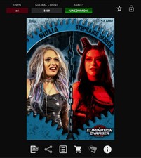 DIGITAL Topps WWE Slam 25 ELIMINATION CHAMBER Blue Duos GIULIA STEPHANIE VAQUER