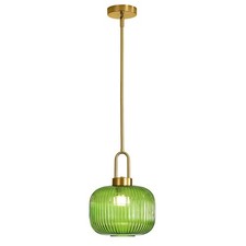 Modern Green Glass Pendant Light Fixtures, Mid Century Pendant Lights for Kit...