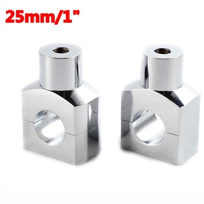 Motorcycle Aluminum Handlebar Risers Clamp Kit with Fat Bars and Mount Adapters