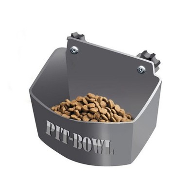 LARGE DOG Crate FOOD Bowl by Pit-Bowl Ultra-Durable BOLT-ON holds 8cups