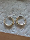 Sterling Silver With Silver Plate Pierced Hoop Earrings — photo 1