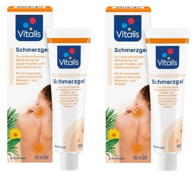 2 x 100 ml VITALIS Schmerzgel wohltuend bei strapazierten Muskeln und Gelenke