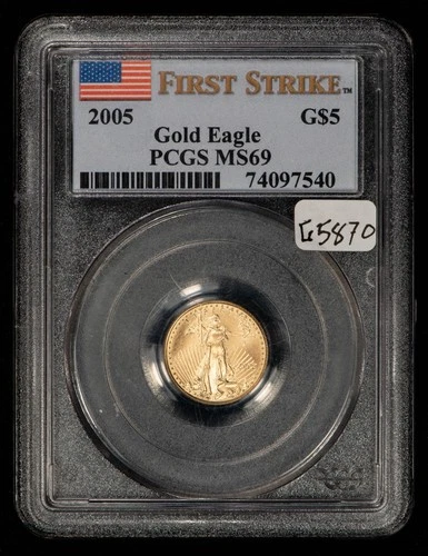 2005 G$5 1/10 oz Gold American Eagle - First Strike - PCGS MS 69 - SKU-G5870