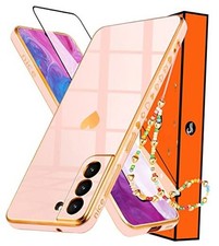 Heart Case for Samsung Galaxy S22 5G 6.1 Inch Women Cute Aesthetic Love Pink