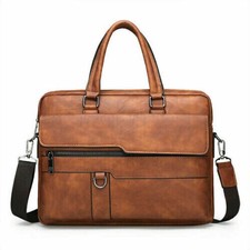 Vintage Leather Messenger Laptop Casual Briefcase  Men Women