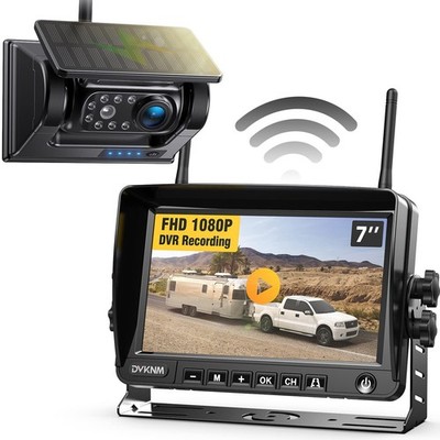 DVKNM Magnetic Solar Wireless Backup Camera HD1080P 3 Mins DIY Installation D...