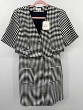 Sandro Charlotte Houndstooth Black and White Tweed Mini Dress 38 US 6