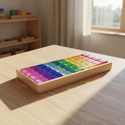 Acrylic Color Blocks Educational Brightness-Transmitting Building Set Set Easy