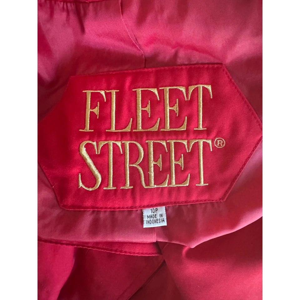 Gabardina Fleet Street roja para mujer 10P vintage abrigo largo abrigo ropa exterior Foto 4 de 4