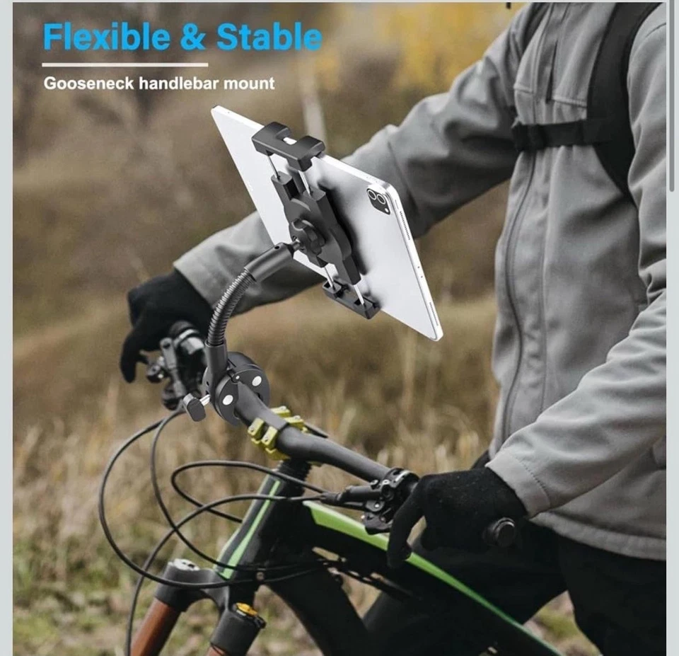 Handlebar Tablet Phone Holder Bike Pram Mount Flexible Stand Adjustable Arm 360° - Image 4 of 4