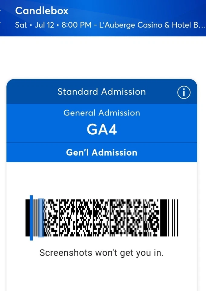 2 CANDLEBOX门票出售!! — 第 2/2 张图片