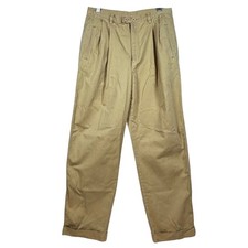 Vtg Liz Claiborne Lizwear Petite Tan Pleated Cotton Twill Pants Cuffed Size 10