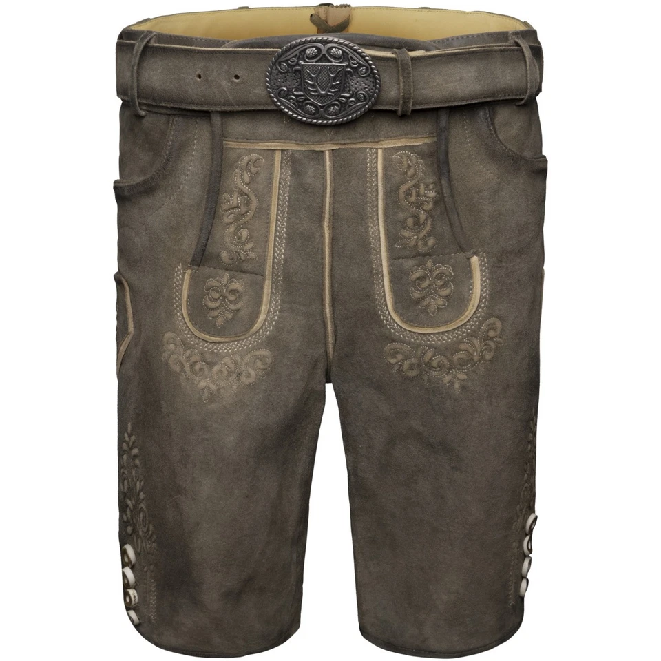 Krüger Mailo Avec Ceinture Pantalon En Cuir Pour Hommes Pantalon Traditionnel - Photo 1/1