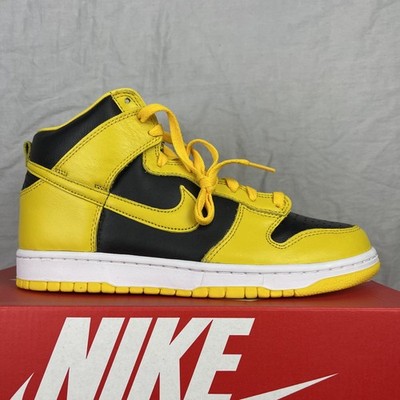 Nike Dunk High SP Shoes Mens Size 9 Black Varsity Maize Iowa Leather CZ8149-002
