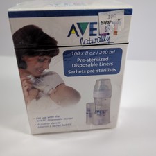 Avent Naturally Pre-sterilized Disposable Baby Bottle Liners 100 Count 8oz