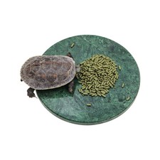 Reptile Basking Platform, 5.9 inch Natural Marble Tortoise Feeding Slate, Roc...