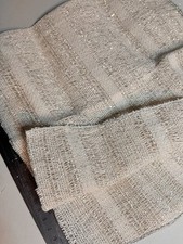 Indian Sparkly Ivory Sheer Striped/ Metallic hints fabric remnant 33 x 11 inches