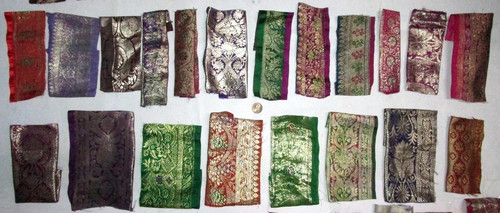 VERY RARE LOT Antique Vintage Sari TRIM LACE EDGING RIBBON 25 Pcs BANARASI DOLL - Picture 2 of 4