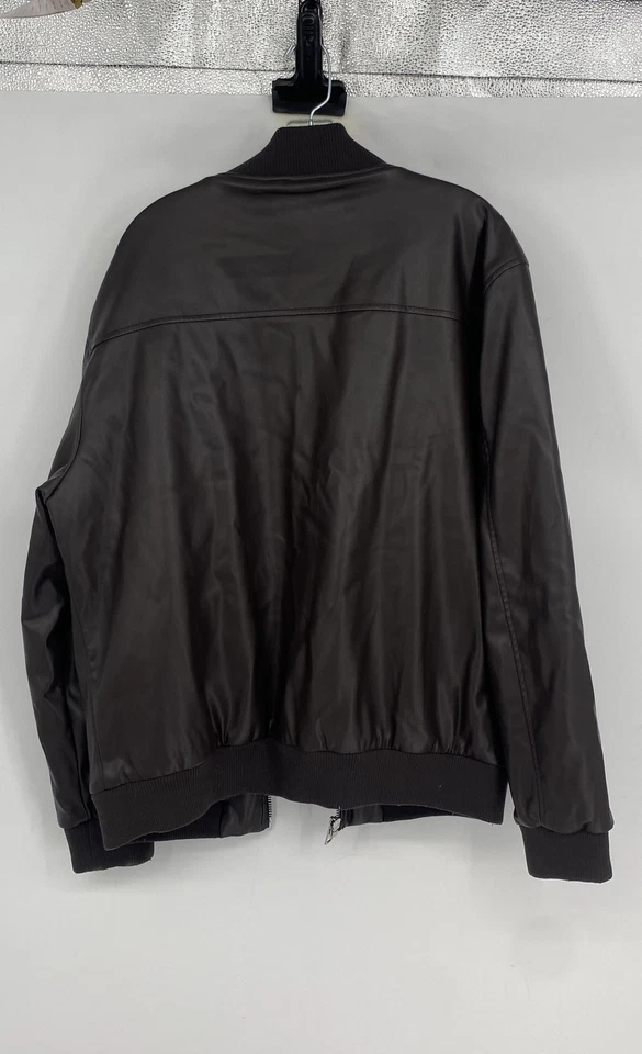 Calvin Klein Mens Brown Long Sleeve Band Collar Full-Zip Bomber Jacket Size L - Image 2 of 4