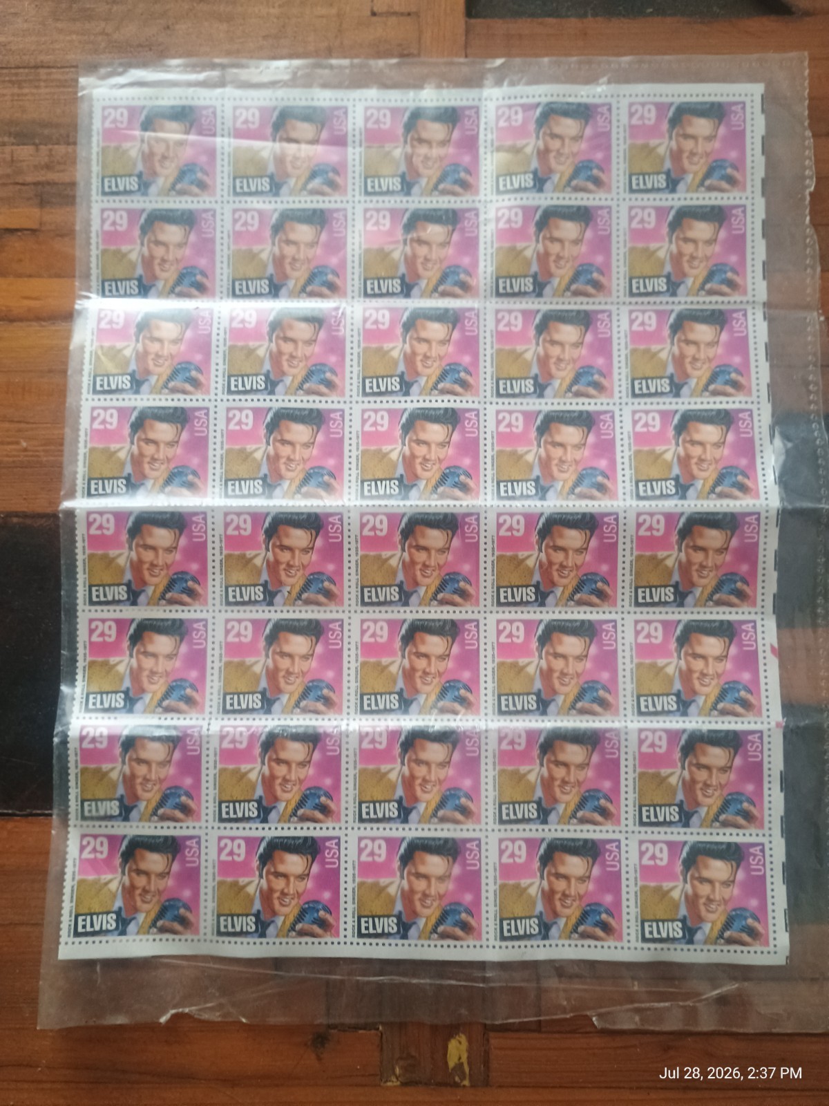 USPS Elvis Presley Stamps Rock & Roll 1992 Full Sheet of 40 - 29 Cent
