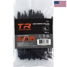 4 Inch Black Nylon Cable Ties, 100 Pack - 18 lbs Tensile Strength, UV Resistant