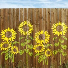 6 Pcs Large Sunflower Stencil for Painting on Wood Flower Stencils Reusable F...