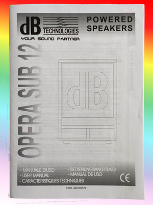 dB Technologies Opera Sub 12 Manual IT ES DE EN FR