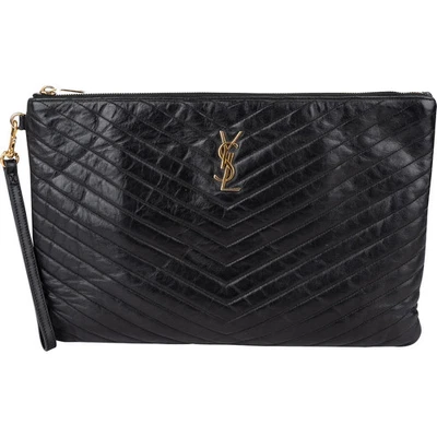Saint Laurent Quilted Leather Clutch Abendtasche - Bild 1 von 4