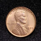 1939 S ~ LINCOLN WHEAT CENT ~ GEM BU RED